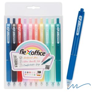 Túi 10 Bút gel B nhiều màu Thiên Long Flexoffice FO-056 – Mực tiêu chuẩn châu Âu